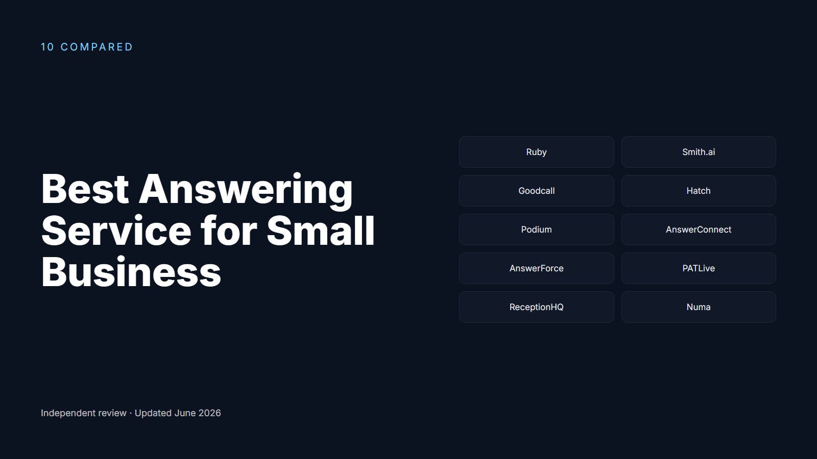Small business owner at desk evaluating answering service options on a laptop