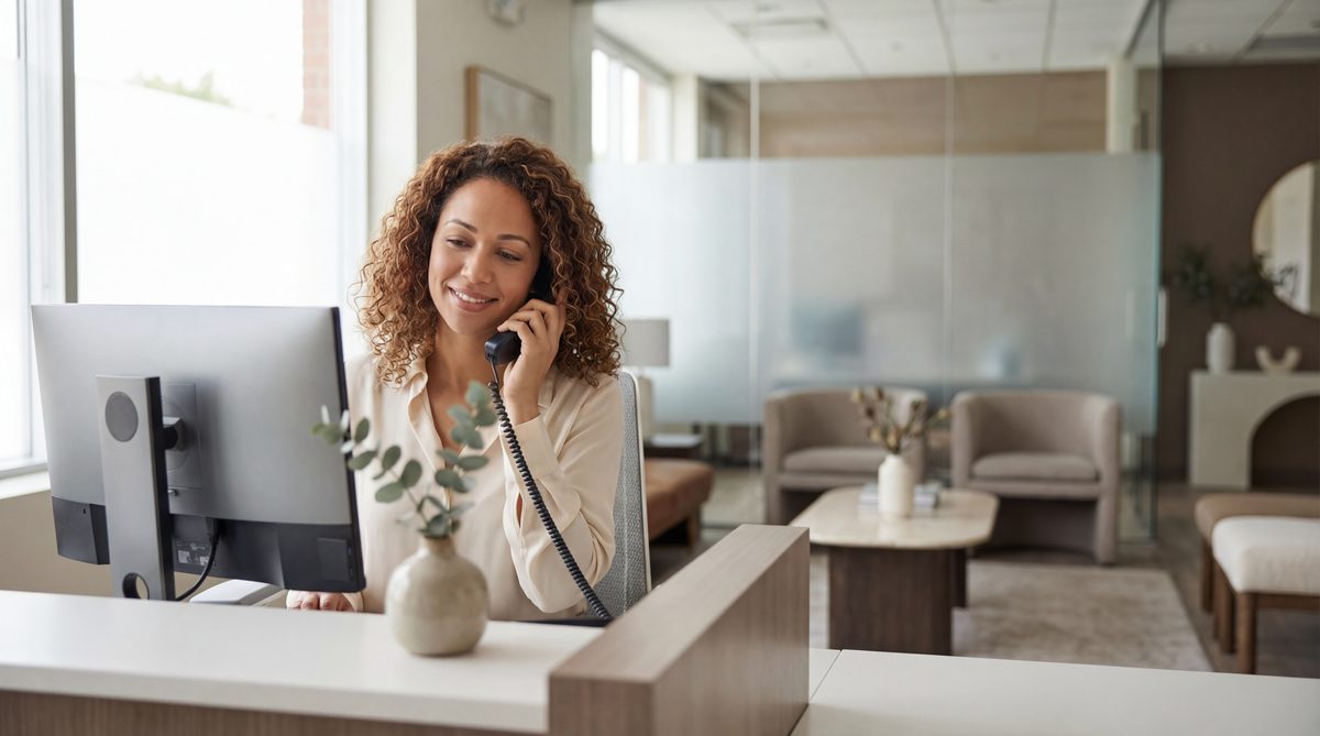 Practice consultant on the phone with a potential patient