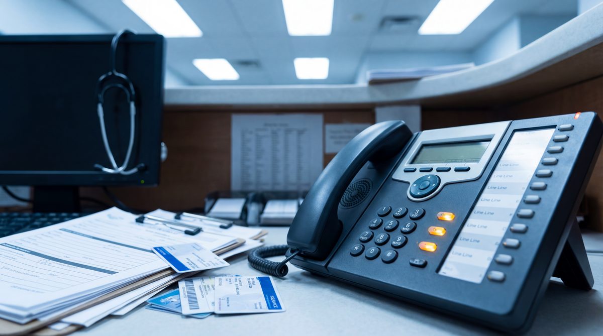 Medical office phone system with multiple lines ringing