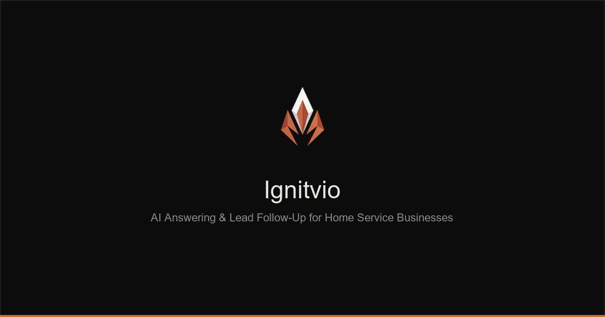 Ignitvio — Missed Call Text Back & AI Answering for Local…